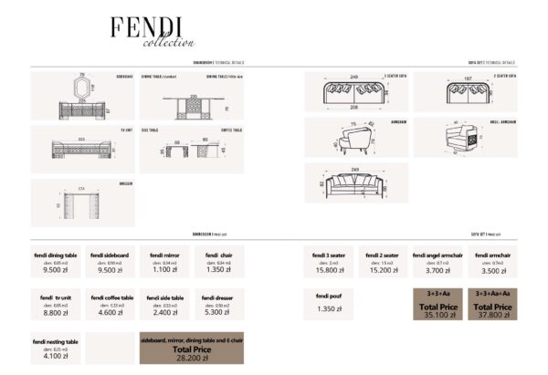 FENDI zestaw wypoczynkowy